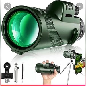 50x60 Monocular Telescope W/bag,stand, smartphone adapter~ NIP~Green~